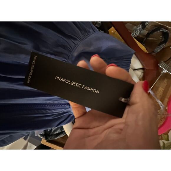 NWT TOV Blue Pull On Maxi Skirt Size 42 - Picture 7 of 9